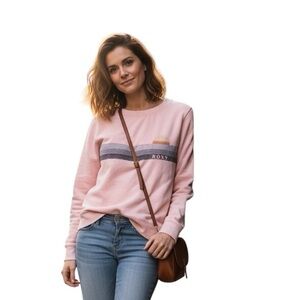 Roxy Light Pink Crewneck Sweatshirt